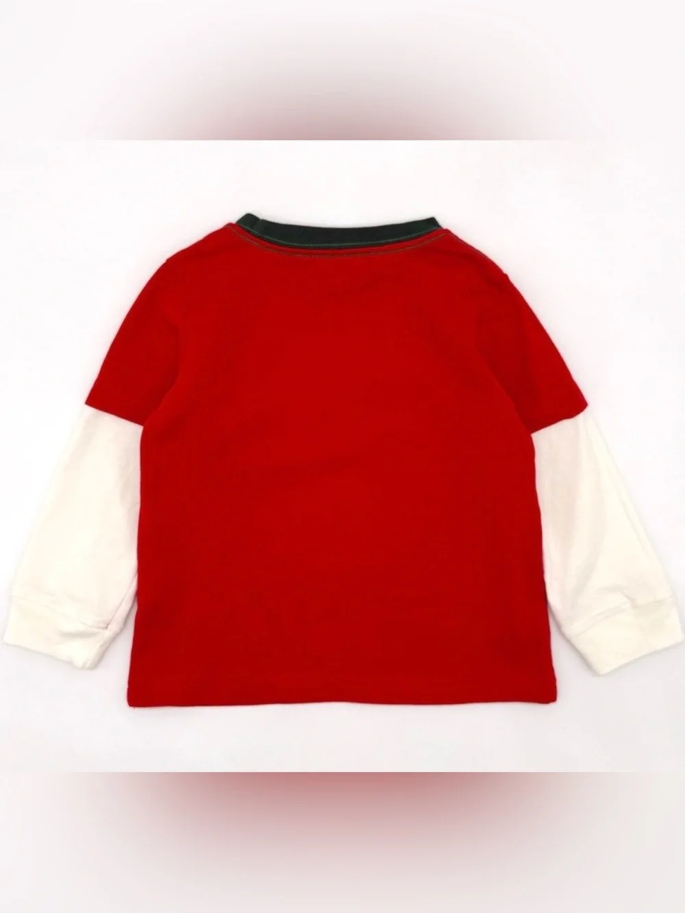 EUC Gymboree Holiday Embroidered Train Layered Top - Gingerbread House - Red 2T